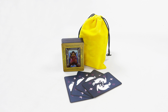 Mua in tùy chỉnh chất lượng cao màu đen cạnh thẻ Tarot Nga với túi in cổ điển phù thủy thẻ Tarot với từ khóa online manufacture