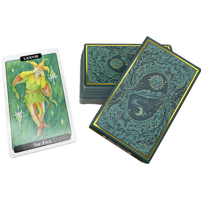 Mua Bộ bài Tarot có thể in 63 * 88mm mờ góc tròn màu xanh lá cây online manufacture