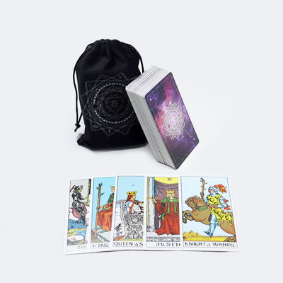 Nhà sản xuất in mazo de tarot para principiantes tùy chỉnh in bọc nhung thanh lịch cỗ bài tarot
