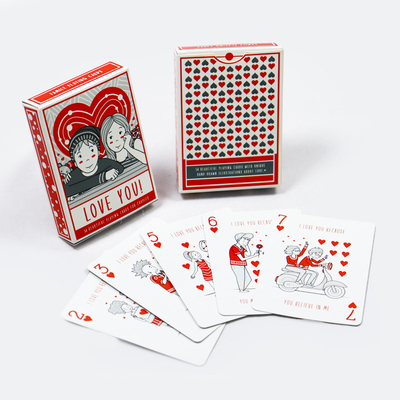 Độ bền cao Thẻ chơi tùy chỉnh Cặp đôi yêu Thẻ poker 4 màu Pantone in