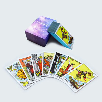 Thẻ Tarot nhỏ màu xanh lá cây bản gốc in Thẻ Tarot màu tím với túi