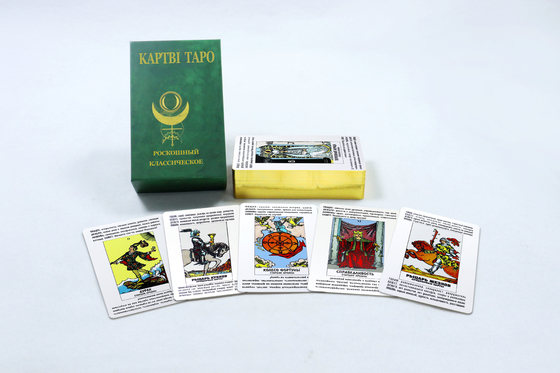 Gold Edge Chi tiết Thẻ Tarot in được Thẻ Tarot cổ điển của Nga với hướng dẫn