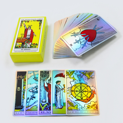Bán sỉ sỉ bán nóng tùy chỉnh bài tarot oracle in laser chơi thẻ trò chơi với cuốn sách