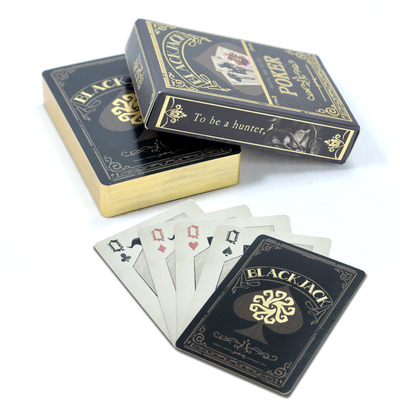 63x88mm Custom Gilded Edge Thẻ chơi Thiết kế ban đầu Trò chơi Ma thuật Thẻ chơi đen