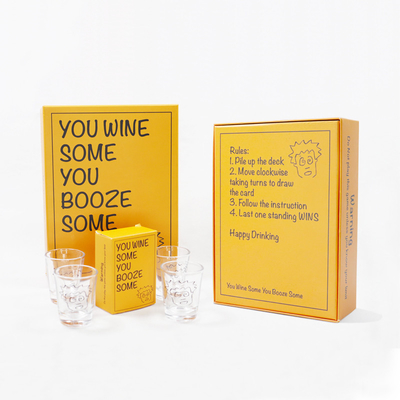 CMYK / màu Pantone in tùy chỉnh màu vàng uống rượu thẻ trò chơi cho US Party Fun