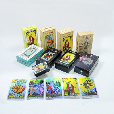 Trò chơi tiên tri cho người mới bắt đầu 78 Thẻ Tarot bằng các ngôn ngữ khác nhau với cuốn sách hướng dẫn