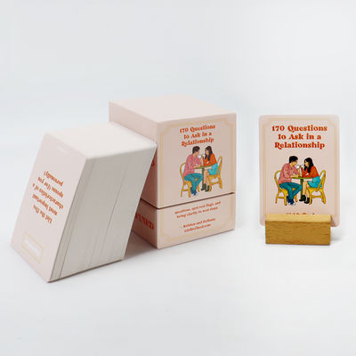 Thiết kế logo thêu 3D tùy chỉnh Bộ bài Flash Cards Lời khẳng định tích cực cho người lớn Chơi bài trò chơi tài chính