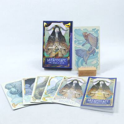 Thẻ Tarot bằng giấy vàng sang trọng tùy chỉnh với CMYK 4 màu Offset in và hướng dẫn bao gồm