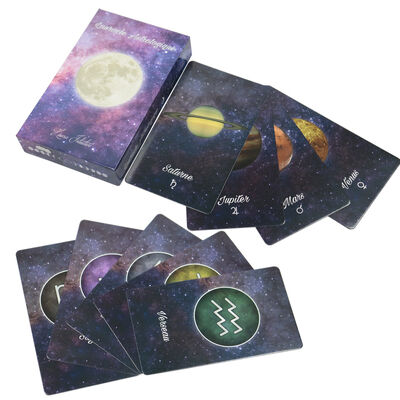 Thiết kế tùy chỉnh 310gsm Bảng giấy lõi đen Thẻ Tarot có thể in với hướng dẫn bao gồm