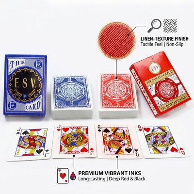 Bộ bài Poker lõi đen cao cấp của Đức với lớp hoàn thiện bằng vải lanh để sử dụng trong sòng bạc chuyên nghiệp