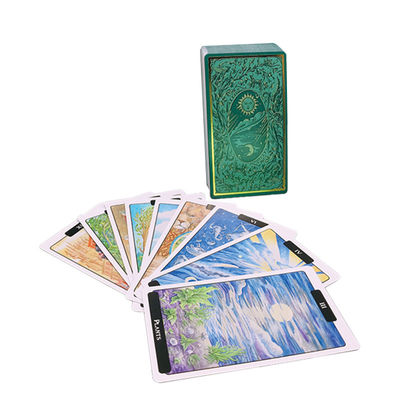 Bộ bài Tarot 100x150mm với các lá bài Matt Lá vàng Màu xanh lá cây
